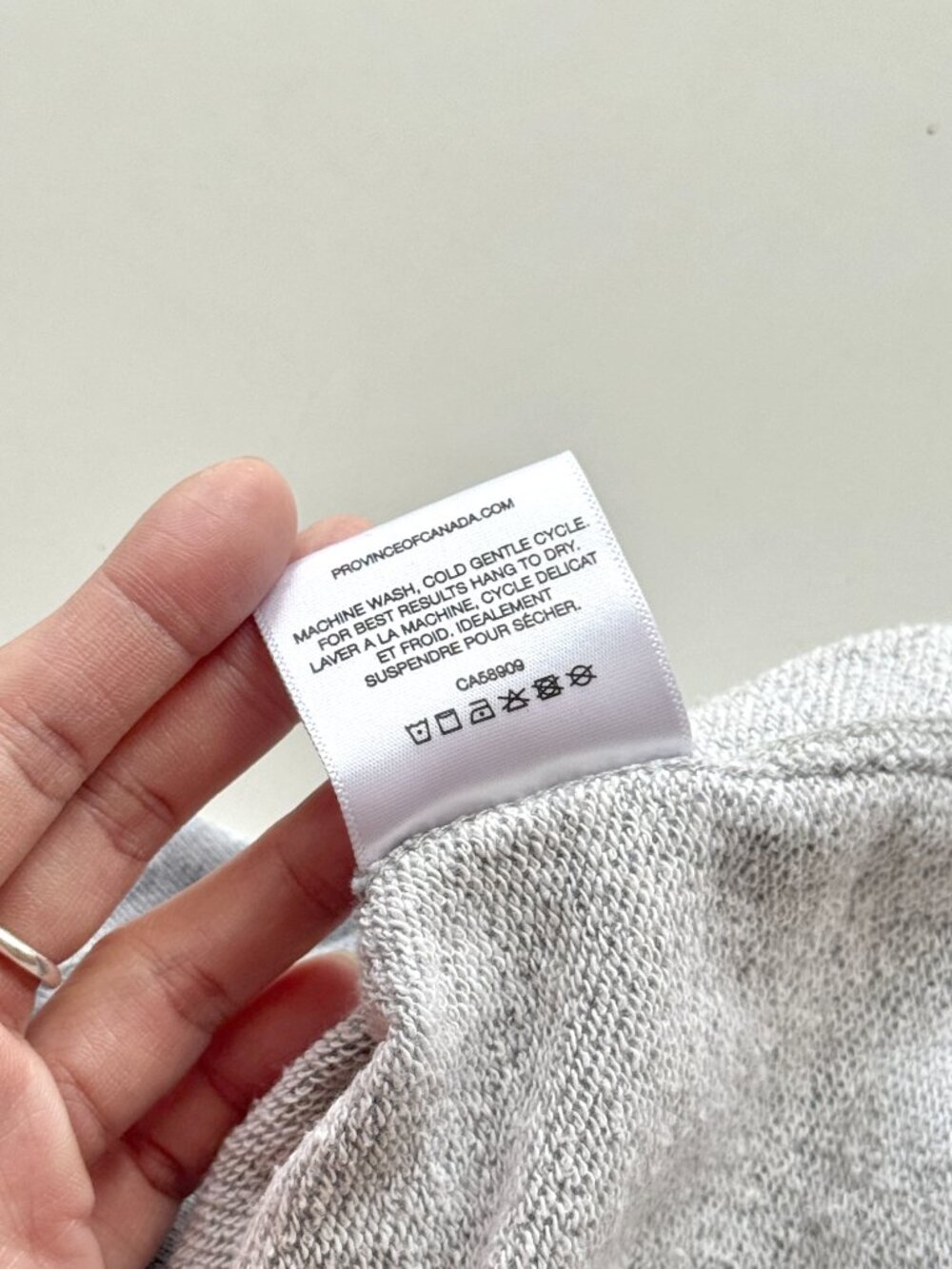 PROVINCE OF CANADA Heather Grey 100% Cotton Terry Crew Neck Sweatshirt, Size M - Picture 14 of 14